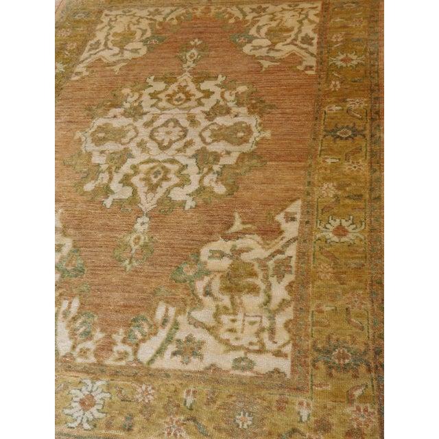 Hand-Knotted Oushak Style Rug. 4' X 5’8” For Sale - Image 12 of 13