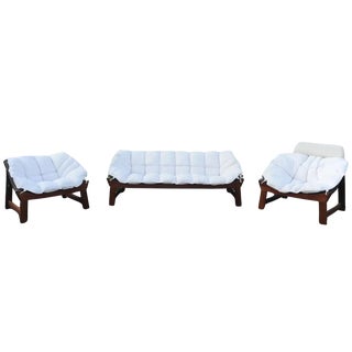 Mid-Century Norwegian Prototype 3-Seater Sofa and Lounge Chairs from Ekornes, Set of 3 For Sale