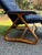 Vintage Nepsco Backsaver Bentwood Frame Reclining Chair With Blue Leather Upholstery Relax the Back For Sale - Image 11 of 11