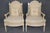 Hollywood Regency Pair of Painted Faux Bamboo Hollywood Regency French Inspired Armchairs For Sale - Image 3 of 13