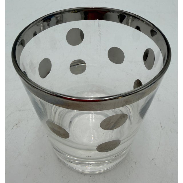 Hollywood Regency 1950s 12 Hollywood Regency Silver Overlay Old Fashioned Glasses, Atomic Dot Barware For Sale - Image 3 of 12