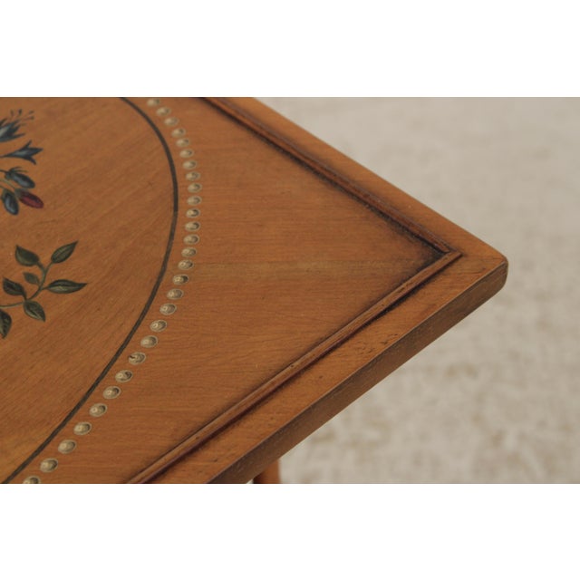 Set of 4 Adams Style Paint Decorated Satinwood Nesting Tables For Sale - Image 11 of 14