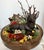 Vintage Hand-Carved Wooden Deer Diorama Folk Art Stag Sculpture in Rustic Bowl Woodland Centerpi For Sale - Image 4 of 7