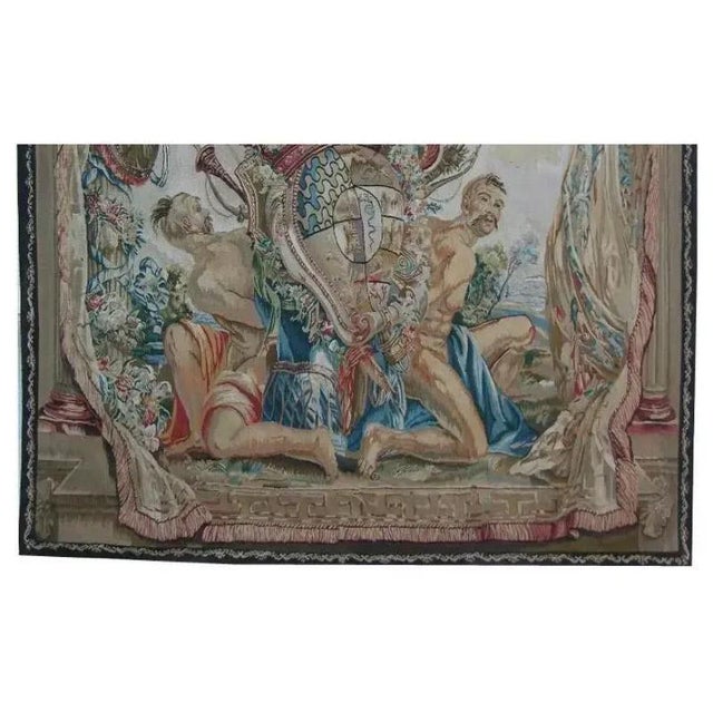 Tan Vintage Tapestry Depicting Angels For Sale - Image 8 of 9