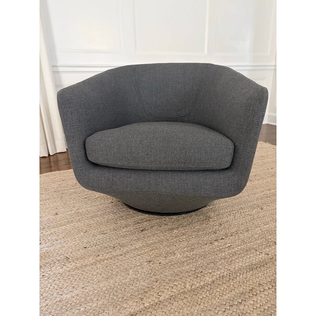 Design Within Reach Two Design Within Reach Benson U Turn Swivel Chairs in Pumice Pebble Weave For Sale - Image 4 of 9