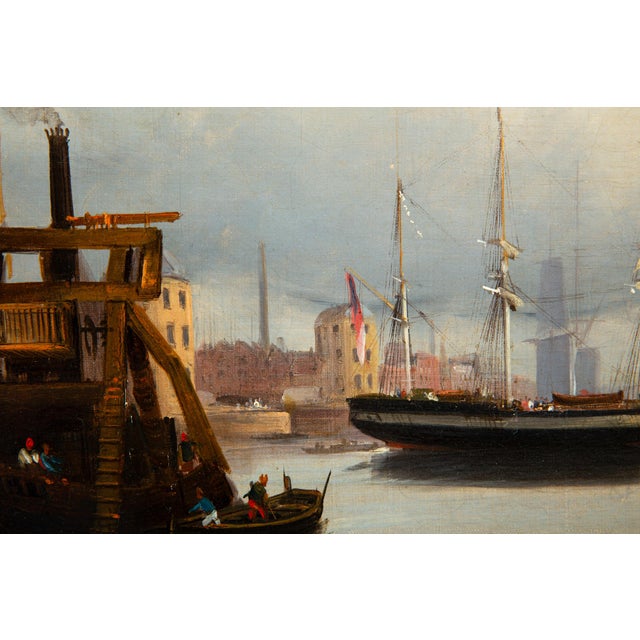 Fine Pair of British School Paintings of London Along the Thames Circa 1835 For Sale - Image 6 of 17