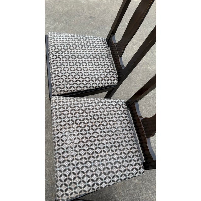 Brown Vintage French Country Dark Oak Dining Chairs - Set of Six For Sale - Image 8 of 11