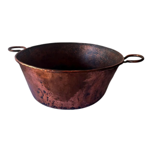 Authentic Vintage 1960s Mexican Heavy Hammered Copper Cookware Decorative Pot - Large