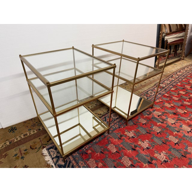 Design Plus Gallery presents a Pair of Terrace Bath Shelves from West Elm. The tables feature an Art Deco-inspired design...