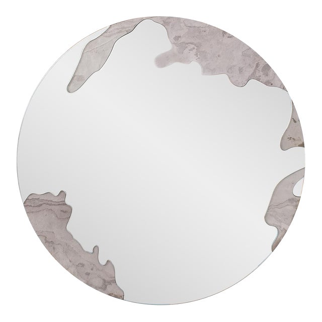 Universal Flow Mirror with Marble For Sale