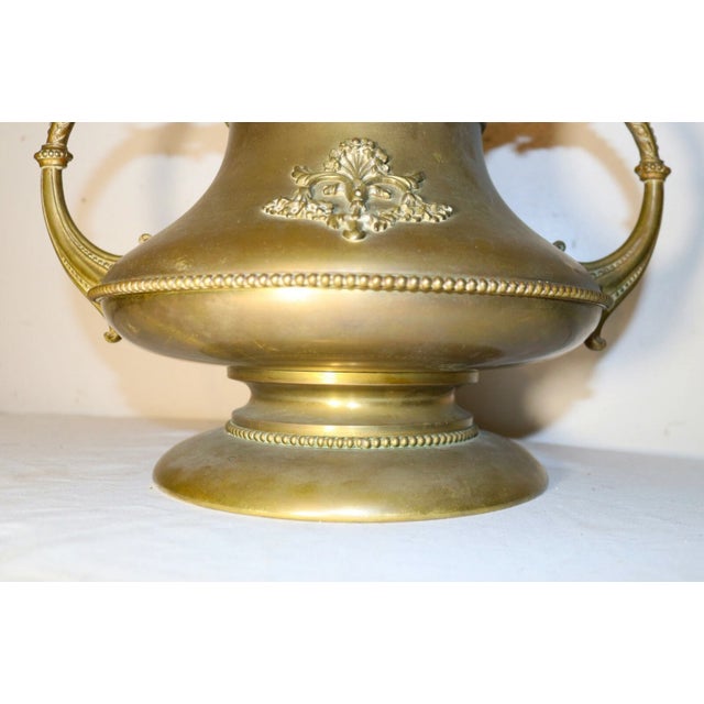 Large Antique Ornate Brass Figural Dragon Griffin Electric Table Lamp Light For Sale - Image 12 of 12