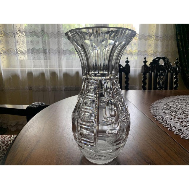 Large Crystal Vase, 1970s For Sale - Image 10 of 18