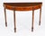 This is an elegant English burr walnut Parquetry console table dating from the 1950's. This demi-lune magnificent piece is...