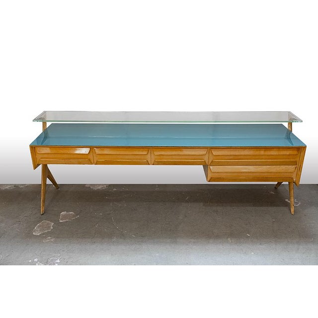 Mid-Century Modern Chest of Drawers in Light Wood and Glass, 1959 For Sale - Image 3 of 8