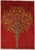 Vintage Hand-knotted Persian Gabbeh wool rug. Red field with a centrally placed tree of life motif, depicting a branching...