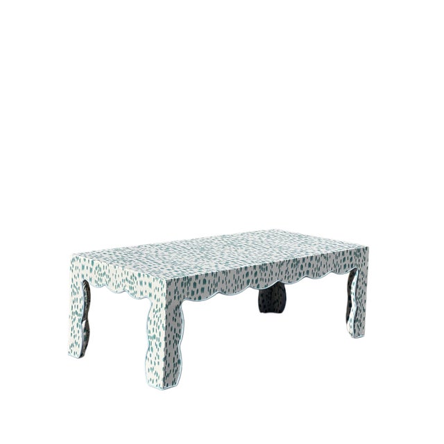 Bunny Williams Home Custom Scalloped Coffee Table in Brunschwig and Fils For Sale - Image 4 of 14