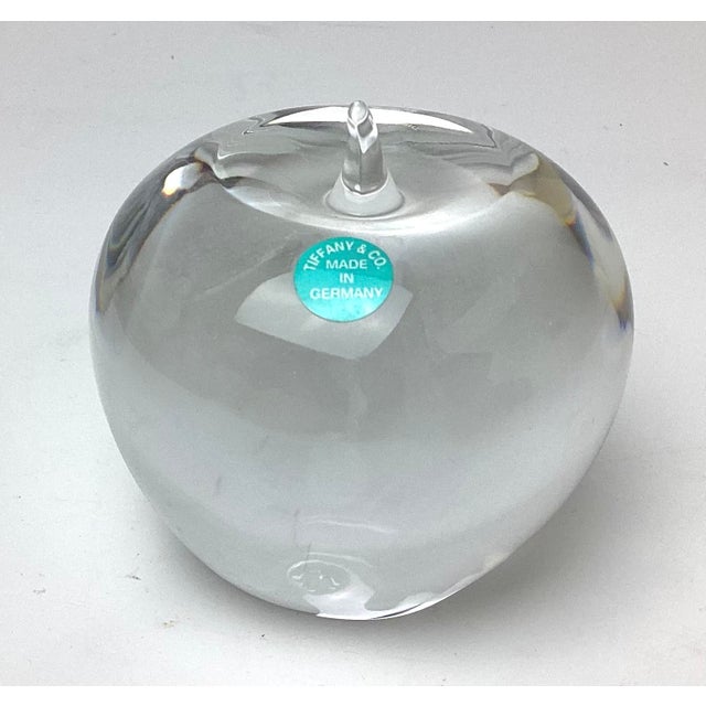 American Vintage Tiffany & Co. Glass Apple Paperweight For Sale - Image 3 of 4