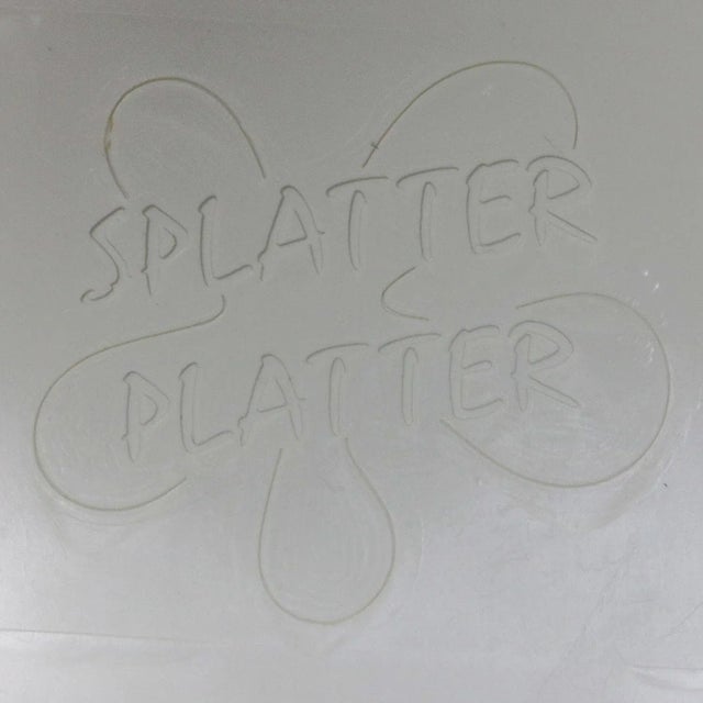 1970s Mid Century Modern Trays Round White Plastic Splatter Platters by Sabe’s For Sale - Image 6 of 11
