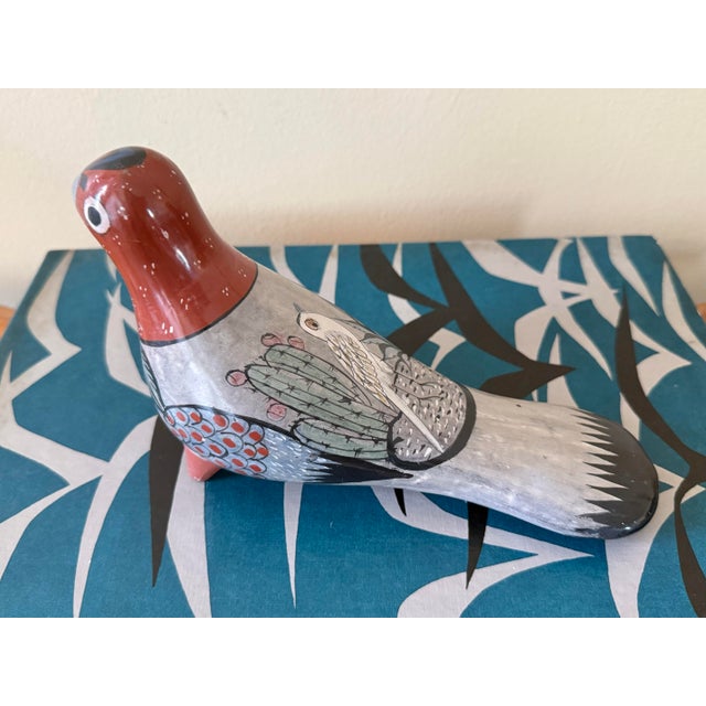 20th Century Mexican Folk Art Hand-Painted Tonalá Bird For Sale - Image 4 of 13
