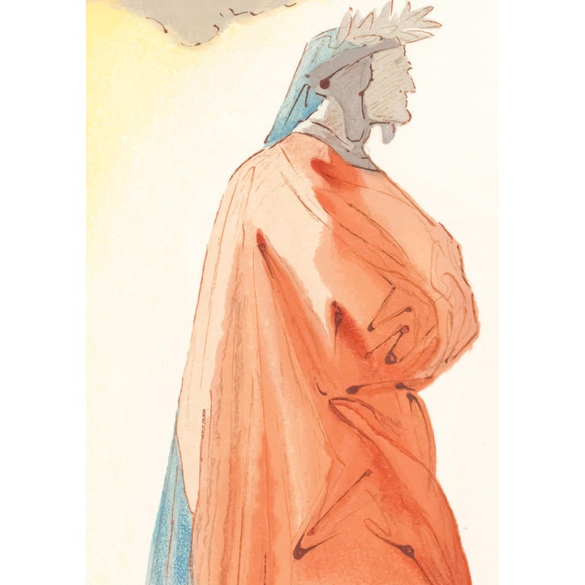 Abstract 1963 Dalí Divine Comedy Engraving Paradis Chant 1 "Dante" For Sale - Image 3 of 8