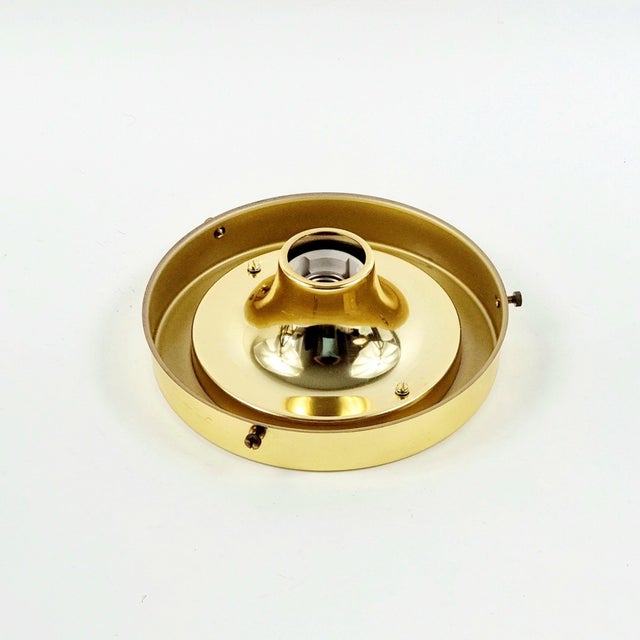 Mid-Century Modern Glass and Brass Ceiling Ligh from Limburg, Germany, 1960s For Sale - Image 10 of 13