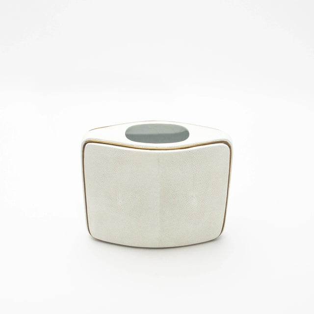 2020s Shagreen Vase With Brass Details by R&y Augousti For Sale - Image 5 of 6
