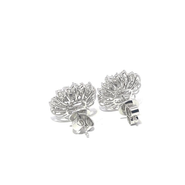 18k White Gold Floral Fancy Pink Diamond Earrings, A Pair For Sale In New York - Image 6 of 10