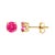 Contemporary 14K Yellow Gold 1/2 Cttw Round Brilliant Cut Lab Grown Pink Diamond 4-Prong Classic Solitaire Earrings (Pink Color, VVS2-VS1 Clarity) For Sale - Image 3 of 6