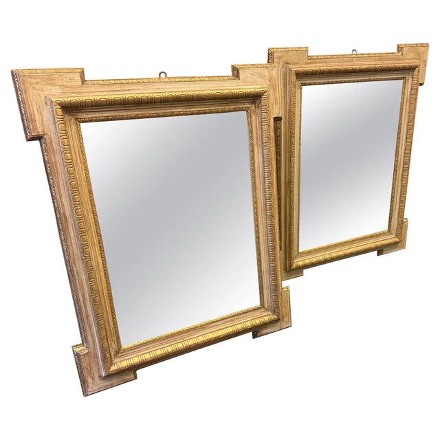 This elegant pair of Italian Neoclassical style wall mirrors features aclassical grandeur with a lighter, modern...
