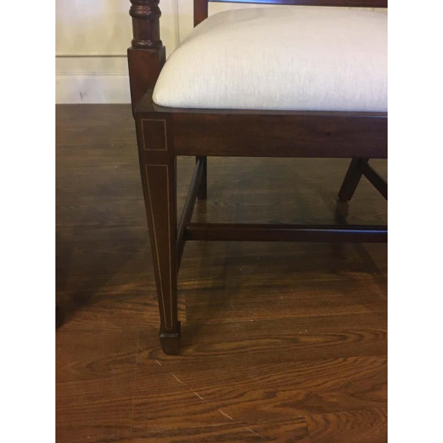 Brown Set of Eight Adams Style Mahogany Dining Chairs by Leighton Hall - Showroom Samples For Sale - Image 8 of 11