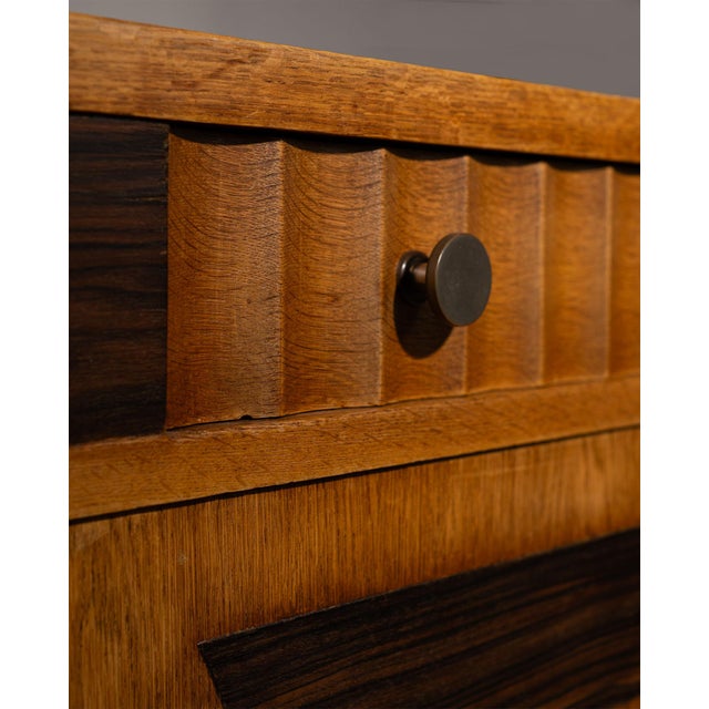 Mid-Century Modern Amsterdam School Oak Sideboard with Coromandel Inlays, 1920s For Sale - Image 3 of 13