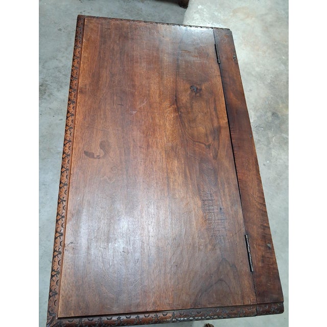 Renaissance-Style Chest in Carved Walnut, 19th Century For Sale - Image 4 of 8