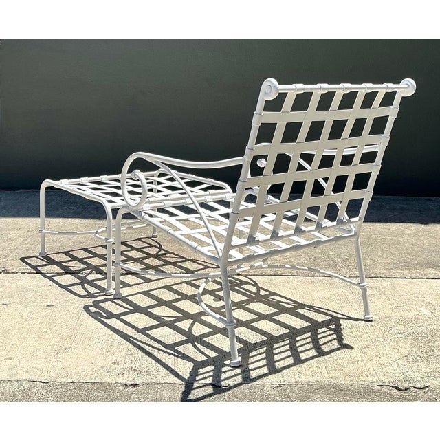 Metal Vintage Brown Jordan Cast Aluminum “Florentine” Lounge Chair and Ottoman For Sale - Image 7 of 12