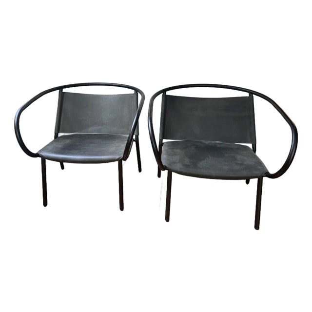 Designer Leather Lounge Chair For Sale