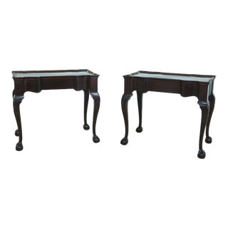 Newport Mahogany Tea Tables - a Pair For Sale