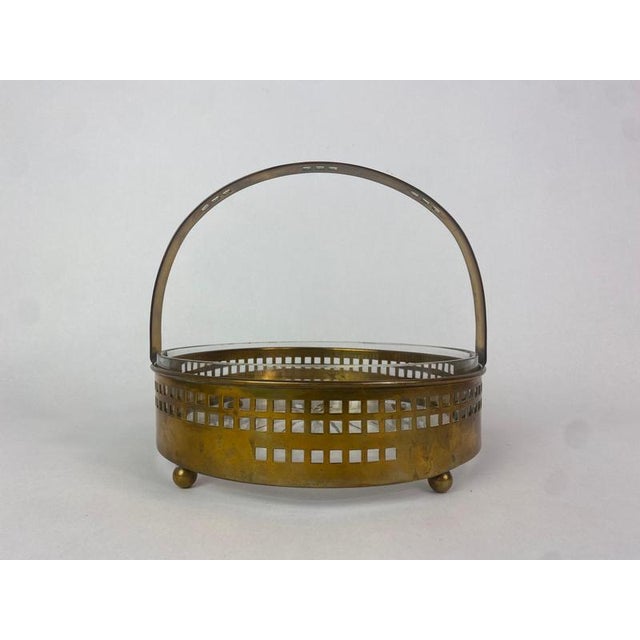 Secessionist Brass Baskets and Toothpick Holder attributed to Hans Ofner / Josef Hoffmann, 1890s, Set of 3 For Sale - Image 4 of 12