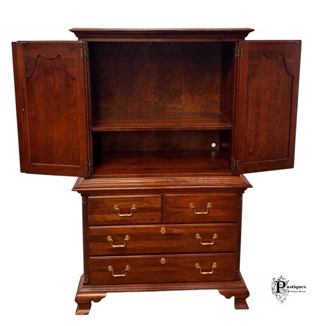 Vintage Jamestown Sterling Chippendale Style Mahogany Armoire For Sale In Greensboro - Image 6 of 12