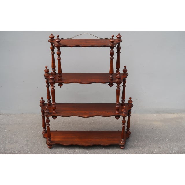 Brown French Antique First Half XXth Century Wall Shelf in Solid Wood. For Sale - Image 8 of 10