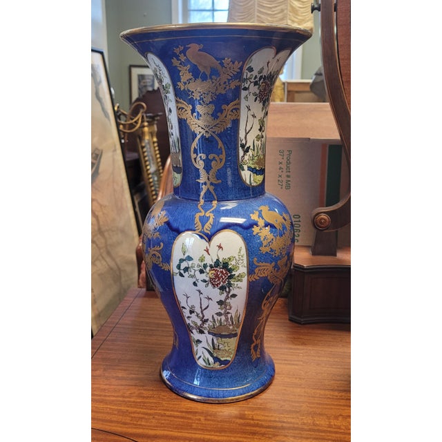 Antique Pr English Chinoiserie Faience Vases For Sale - Image 12 of 16