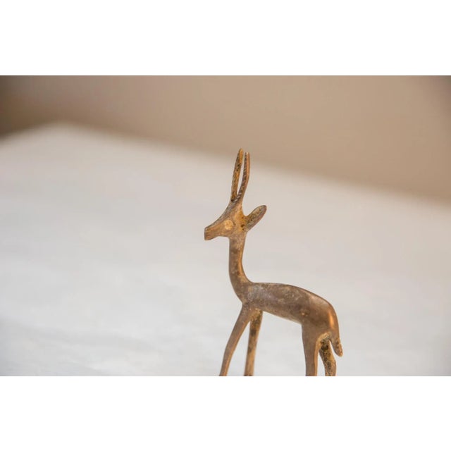 African Vintage African Golden Patina Mixed Metal Gazelle For Sale - Image 3 of 9