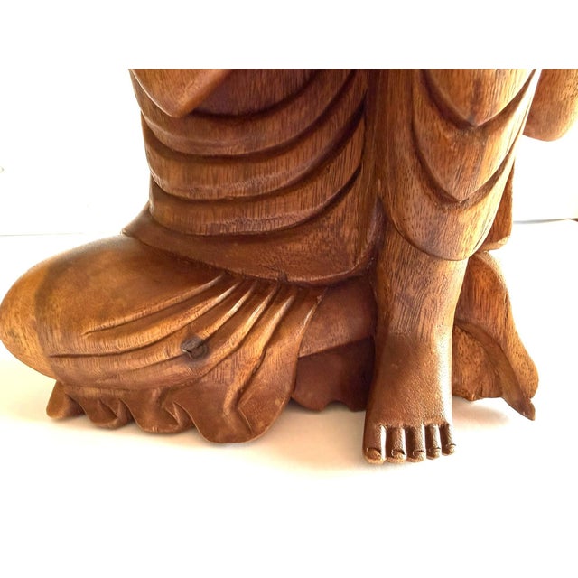 Wood Carving of "Resting Buddha" From Bali For Sale - Image 13 of 14