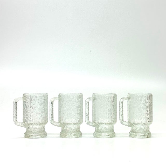 Anchor Hocking Textured Glass Beer Mugs by Anchor Hocking - Set of 8 For Sale - Image 4 of 5
