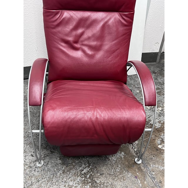 Postmodern Percival Lafer for Lafer Furniture Billie Leather Recliner For Sale - Image 3 of 12