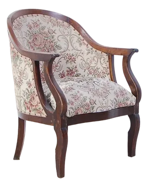 Carlo X Armchair in Walnut, Italy, 19th Century