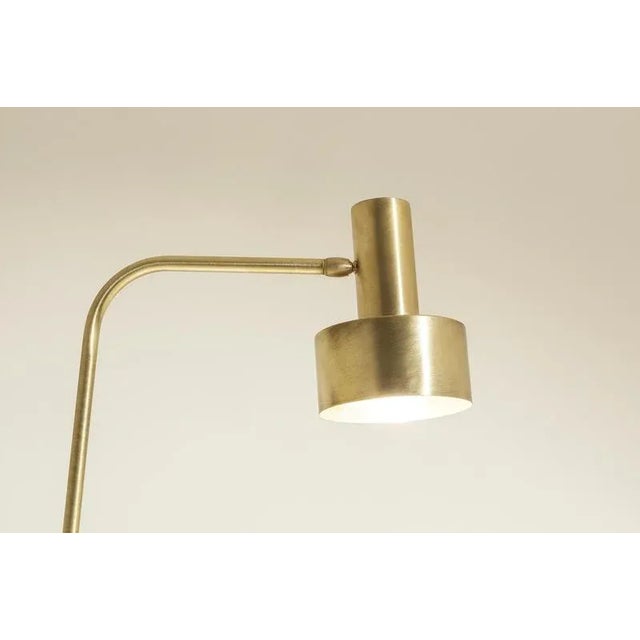 Contemporary TF310 Floor Lamp in Satin Brass by Daluce For Sale - Image 3 of 8