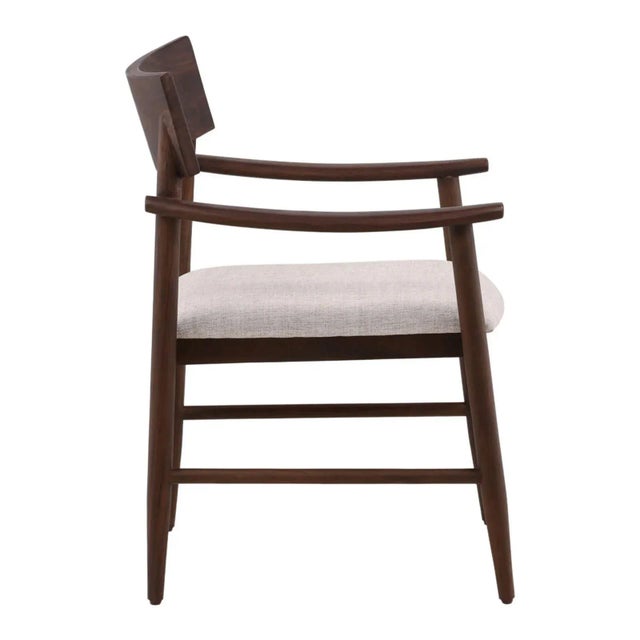 Modern Walnut Deco Dining Arm Chair For Sale - Image 3 of 5
