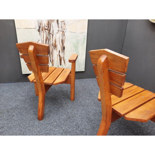 Tan Brutalist Chairs, 1950s, Set of 2 For Sale - Image 8 of 13
