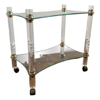 Acrylic and Glass Cocktail Trolley, 1970s For Sale