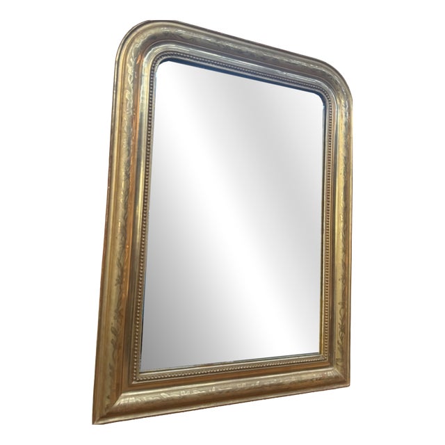 Louis Philippe Style Mirror in Gold Leaf Gilded Wood For Sale