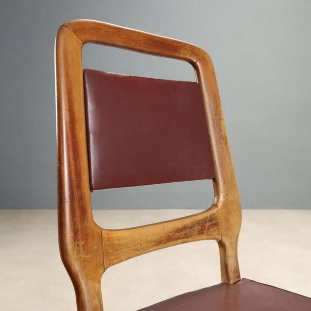 Vintage Dining Chairs with Beech Frame, 1950s, Set of 6 For Sale - Image 5 of 11